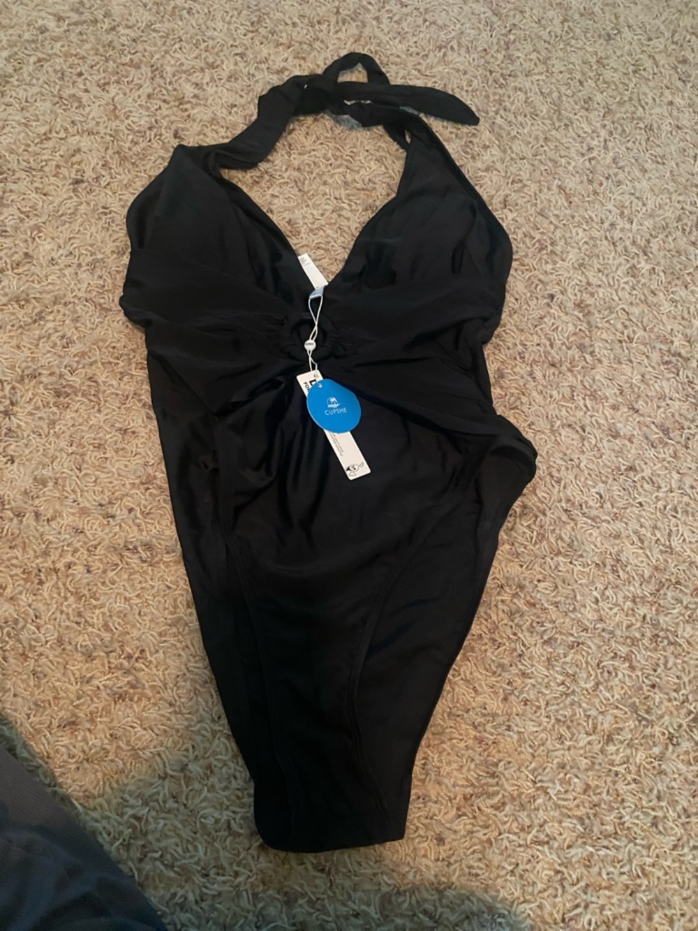 Black Halter One-Piece Swimsuit